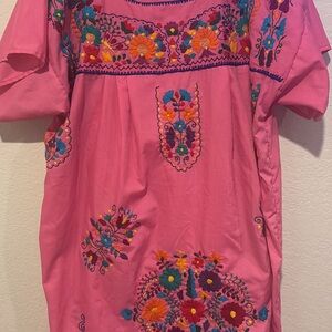 Pink Embroidered Dress